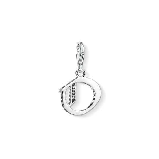 Unisex Charm Pendant Letter O Silver