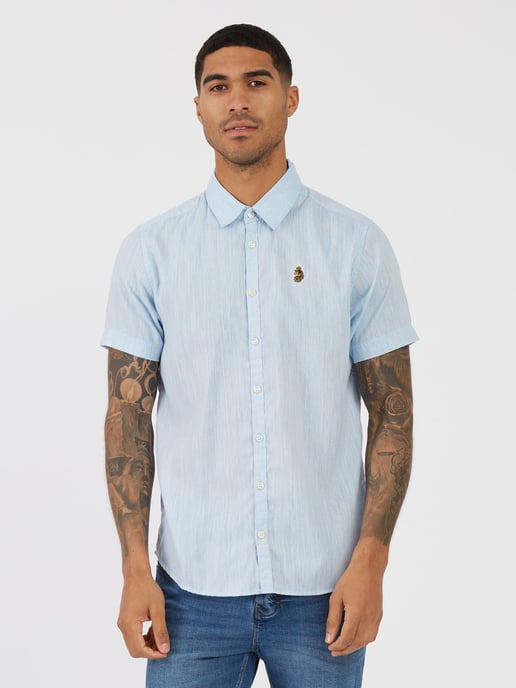 Luke 1977 Men's Yoko Tailored Fit Shirt in Sky Blue - Image 1