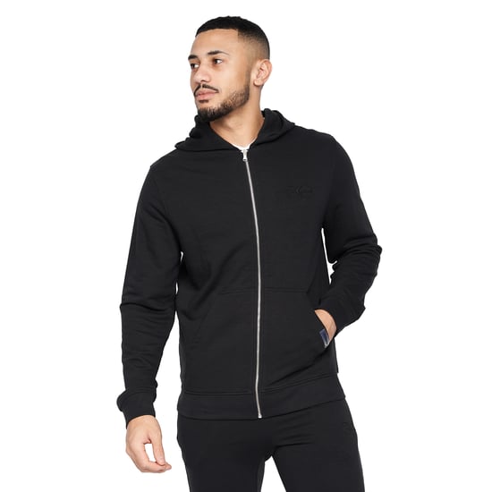 Crosshatch - "Braxson" Hoodie mit durchgehendem Reißverschluss für Herren (Schwarz) - Image 1