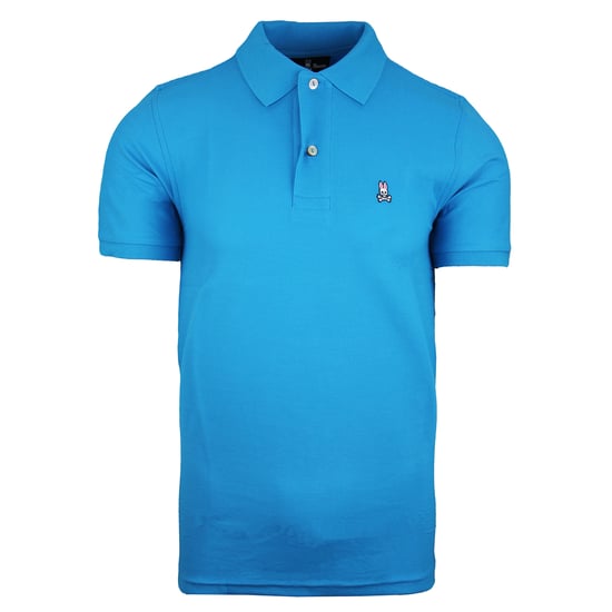 Psycho Bunny Classic Polo Short Sleeve Blue Mens Cotton Top B6K001B1PC PEACOCK