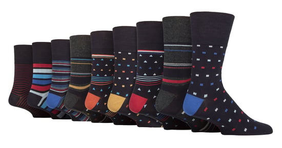 9 Pack Herren Bambus-Socken | Gentle Grip | Extra Wide Loose Top nicht elastische Socken - SOMRM080910 - Image 1