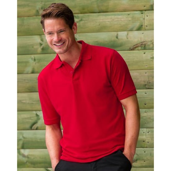 Russell Mens Ripple Kragen & Manschette Kurzarm-Poloshirt (Hellrot) - Image 4