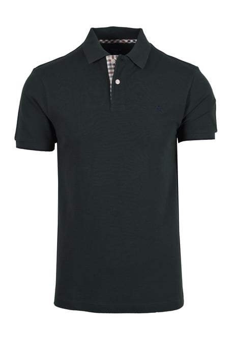 Hackett Woven Trim Polo Shirt Dark Green