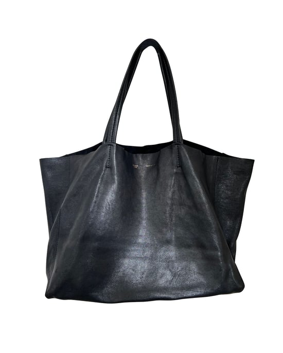 Celine Cabas Tote Bag aus schwarzem Kalbsleder - Image 1