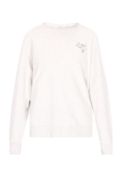 Dreimaster Sweatshirt Damen Wollweiß-Melange - Image 1