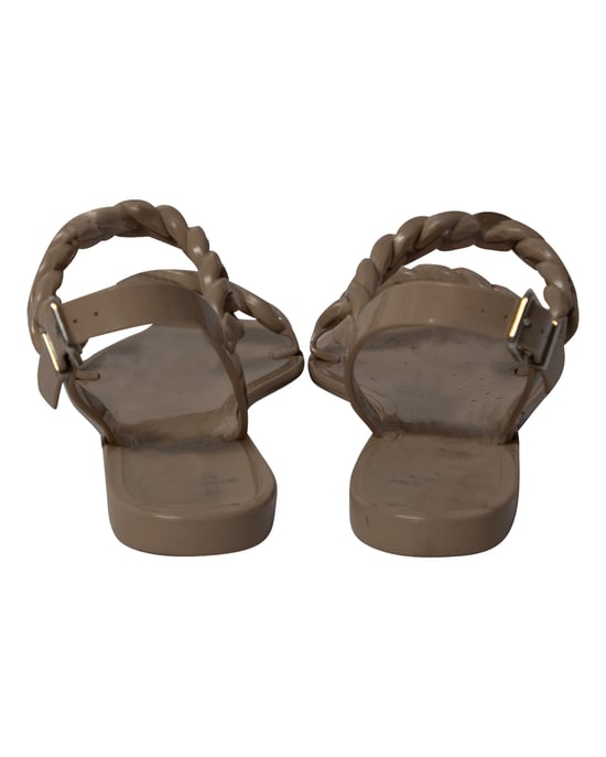 Givenchy Jelly Plate Ketten-Flache Sandalen aus beigem Kunststoff - Image 4