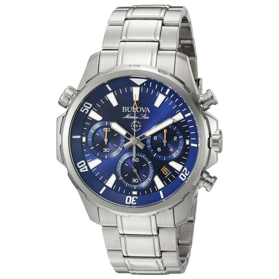 Bulova Marine Star Herren Silber Uhr 96B256 - Image 4