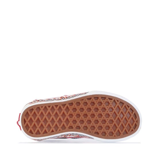Boy's Vans Childrens Doheny Flame Check Trainers in Black-White