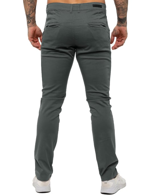 Enzo | Herren Slim Fit Stretch Chino Jeans - Grau - Image 4