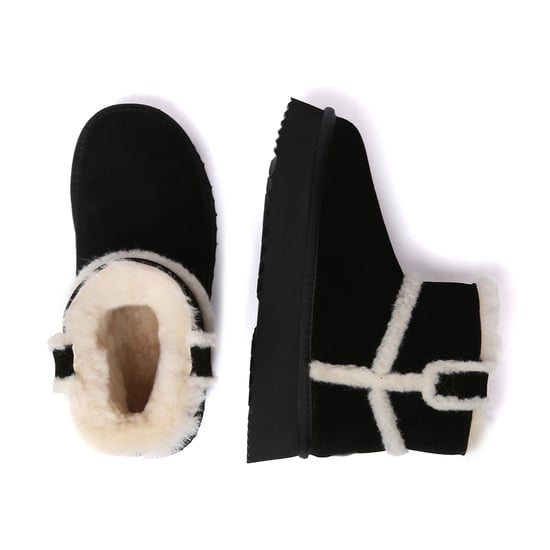EVER AU Damen Leder Chic Plateau Kurzstiefel - Barren - Image 3