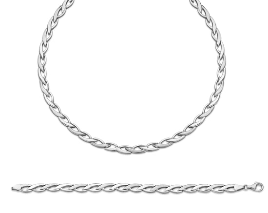 Orphelia Damen 925 Sterling Silber Set: Kette + Armband - Silber SET-042 - Image 1