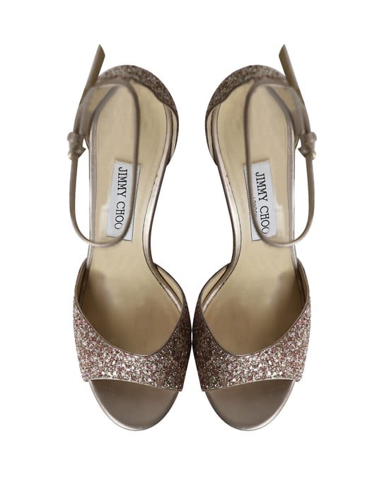 Jimmy Choo Plattform Sandalen in pinkem Glitter - Image 5