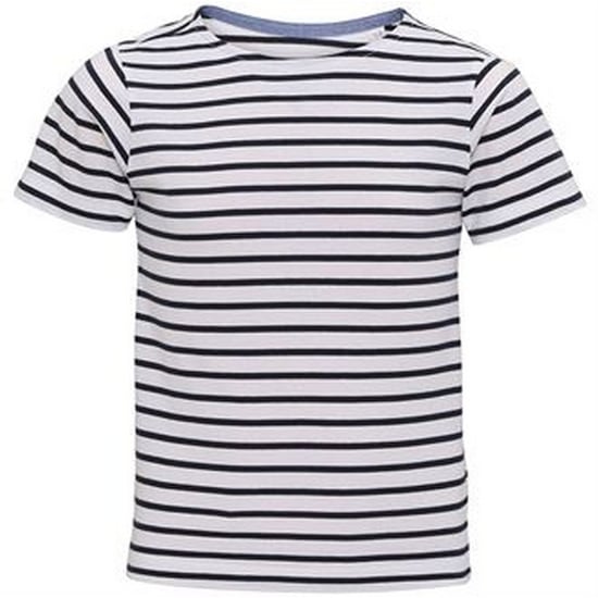 Asquith & Fox Childrens/Kids Mariniere Coastal Short Sleeve T-Shirt (2er Pack) (Weiß/Marine) - Image 1
