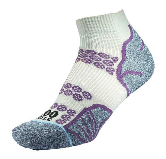 1000 Mile - Damen Lite Knöchelsocken Doppel-Lagen Laufsocken - Silber / Lila - Image 1