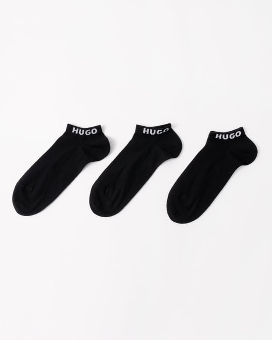 HUGO 3er-Pack Herren Socken aus gekämmter Baumwolle, Knöchelhöhe - Image 1