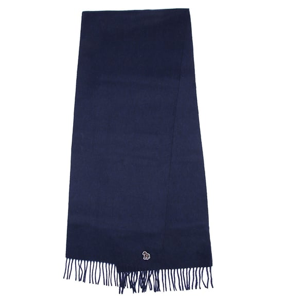 PS Paul Smith Zebra Logo Lambswool Scarf - Navy