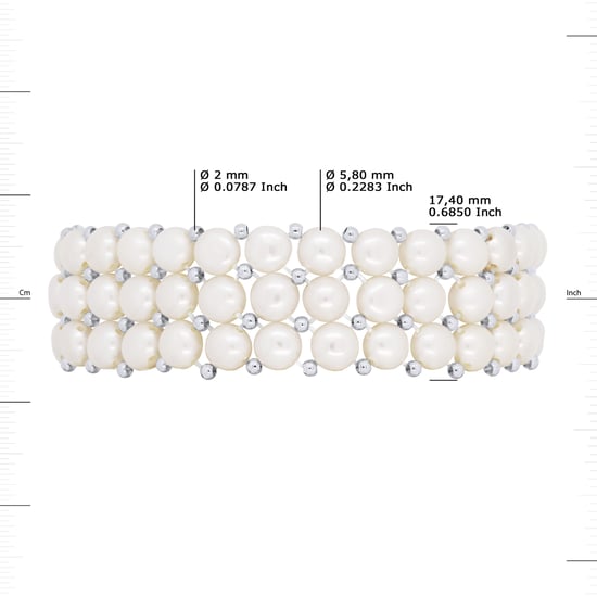 DIADEMA - Bracelet - Real Freshwater Pearls - White