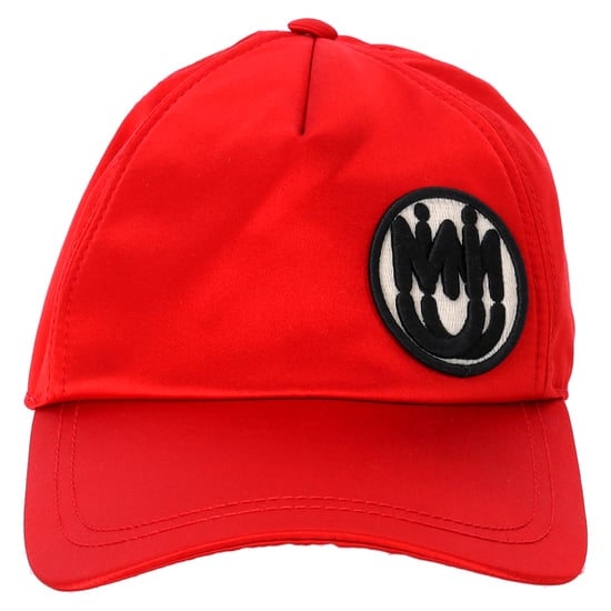 Miu Miu Logo-Patch Baseballkappe aus rotem Canvas - Image 1