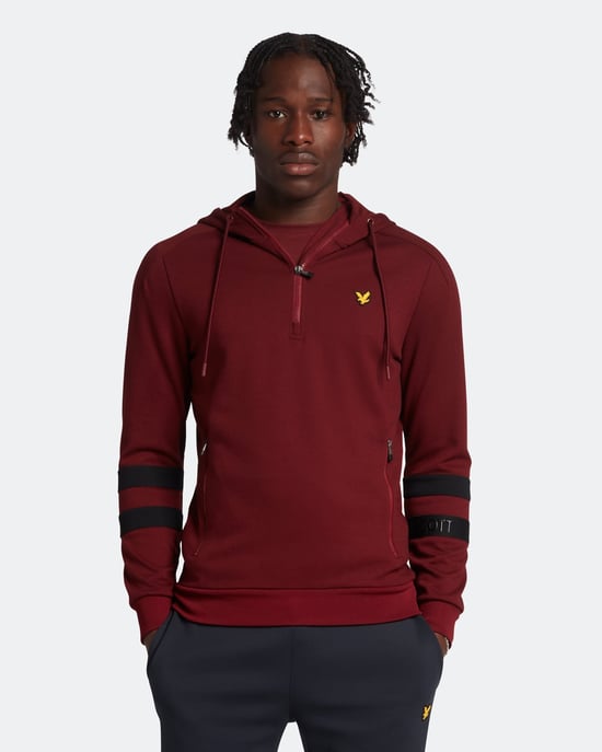 Lyle & Scott Sport Ärmel Streifen Hoodie in Rot - Image 1