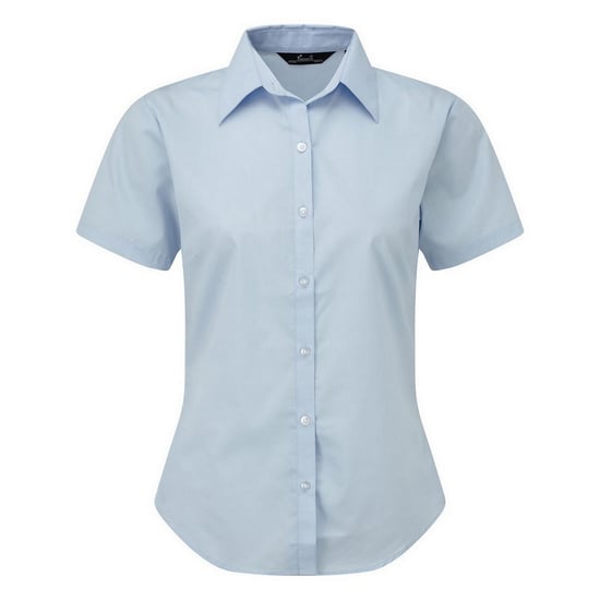 Premier Damen Kurzarm Popeline Bluse / Arbeitshemd (Hellblau) - Image 1