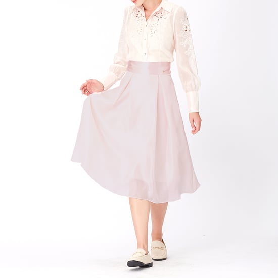 Ausgestellter Rock aus Organza und Satin - Image 1