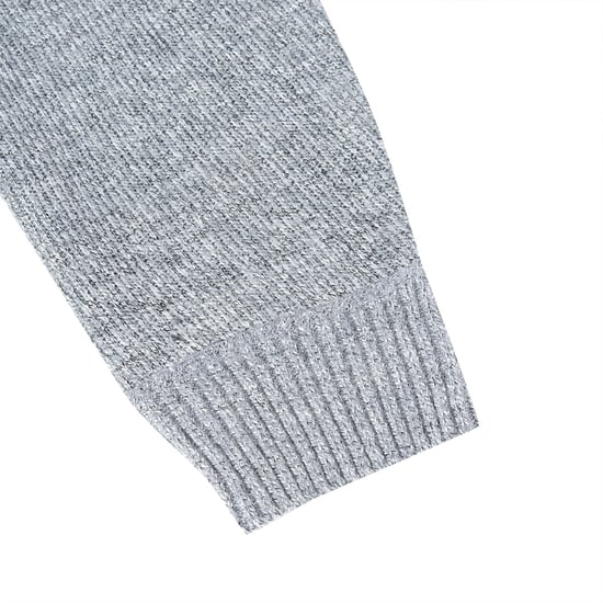 Men's Cardigan with Zip Cardigan Chunky Knit with Stand-Up Collar for Winter Light Grey