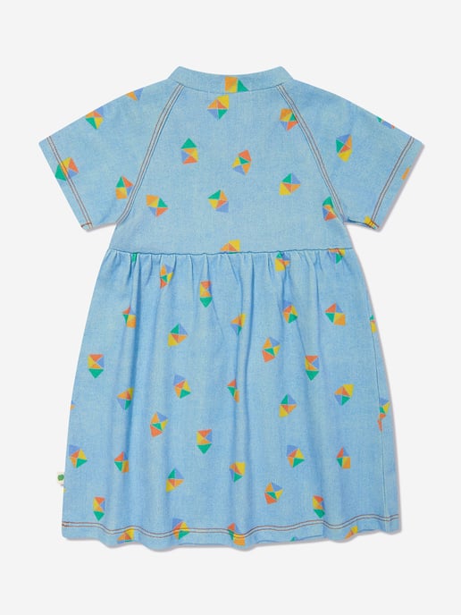 The Bonnie Mob Girls Mermaid Beach Denim Pocket Dress in Blue
