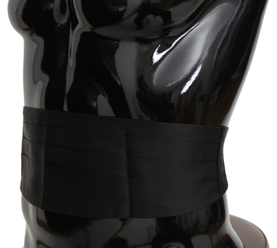 Dolce & Gabbana Ceinture Hommes Noir 100% Soie Cummerbund - Image 5