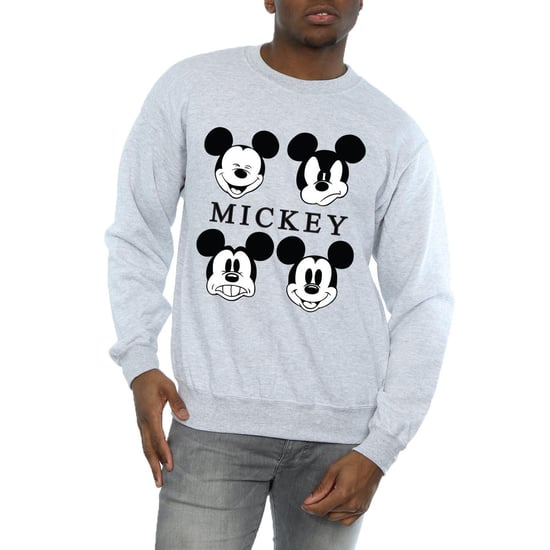 Disney Mens Four Heads Mickey Mouse Cotton Sweatshirt (Sports Grey)