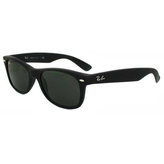 Ray-Ban Sunglasses New Wayfarer 2132 622 Black Rubber Green Small 52mm