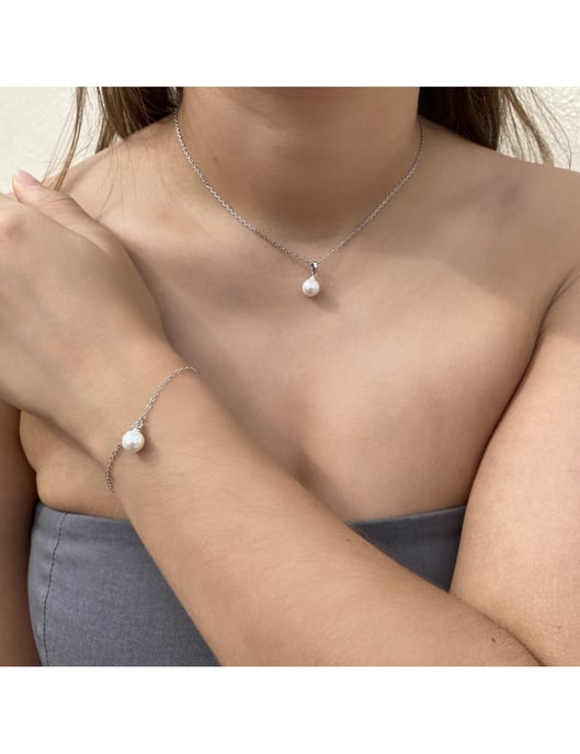 Vollmond Kristall Perlen Set - Silber und Kristall - Image 2