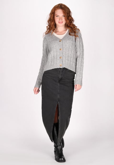 Dreimaster Cardigan Damen Grau Melange - Image 2