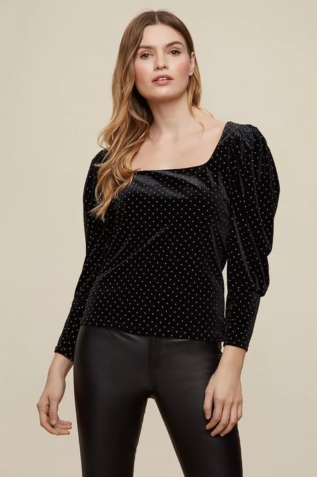 Velvet Bead Spot Top - Image 2