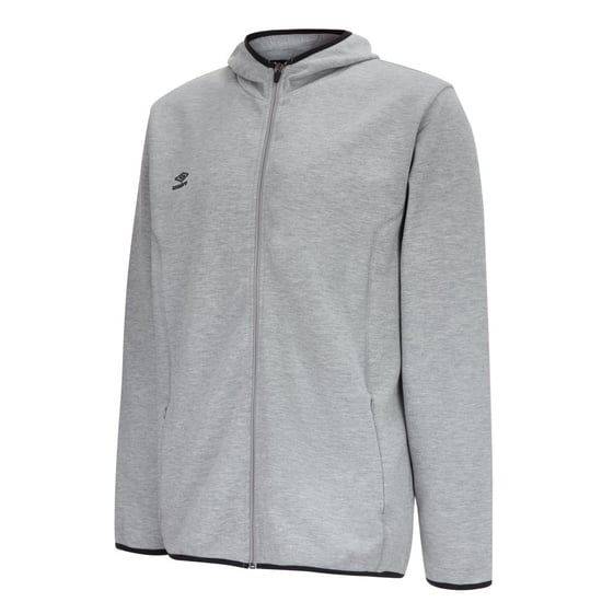 Umbro Mens Pro Fleece Full Zip Hoodie (Grey Marl/Black)