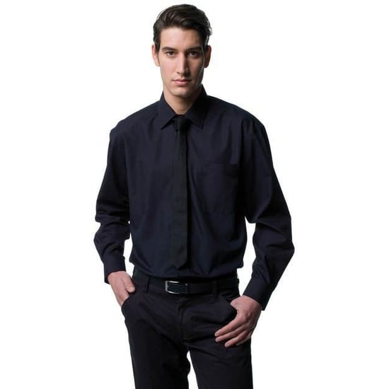 Russell Collection Herren Langarmhemd (Schwarz) - Image 2