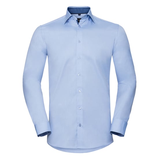 Russell Collection - Hemd für Herren Langärmlig (Hellblau/Mittelblau/Leuchtend Navy-Blau) - Image 1