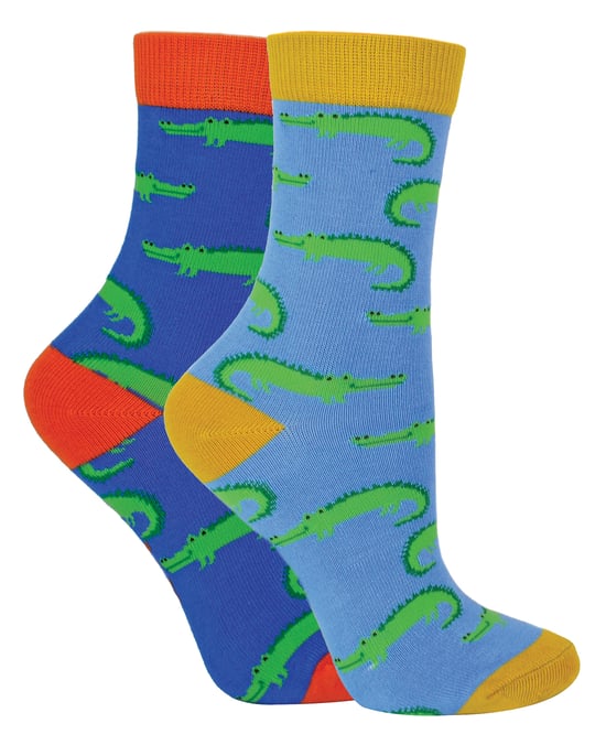 Mr Heron - 2 Paar Socken aus Bambus mit Tiermuster - Krokodile - Image 1