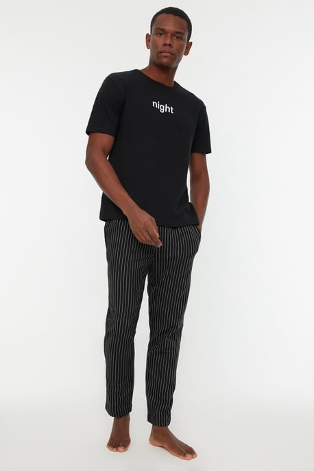 Trendyol Hommes Vélo Collier Pyjama Ensemble 2 pieces - Image 2