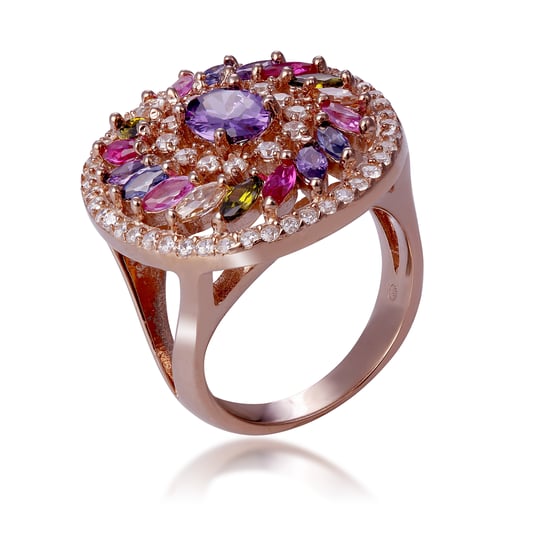 Orphelia 'Enya ' Women's 925 Sterling Silver Set: Earrings + Ring - Rose SET-7428/RG