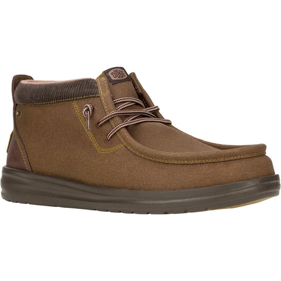 HEYDUDE Wally Mid GripR Canvas Herren Stiefel Dunkelbraun - Image 1