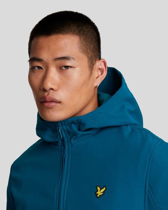 Herren Fleece-Rückseite Softshell-Jacke in Marineblau - Image 4