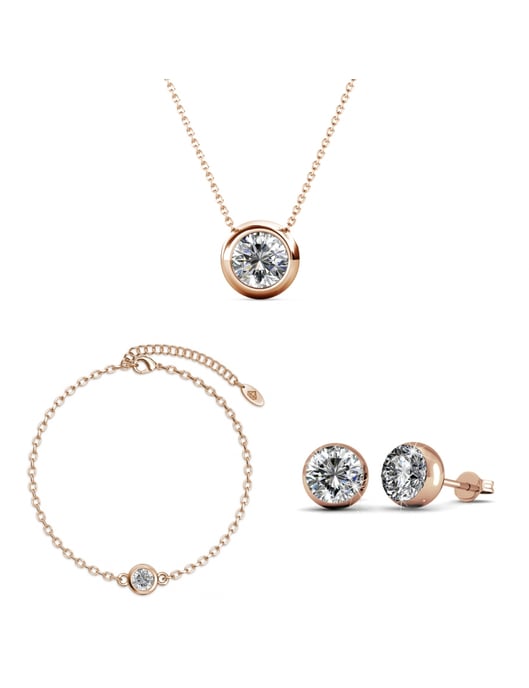 Parures Mond und Geburtsstein - Or Rosé et Cristal - Image 1