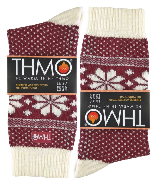 THMO - Damen Vintage Nordic Fairisle Style Winter Wool Blend Socken - Image 2