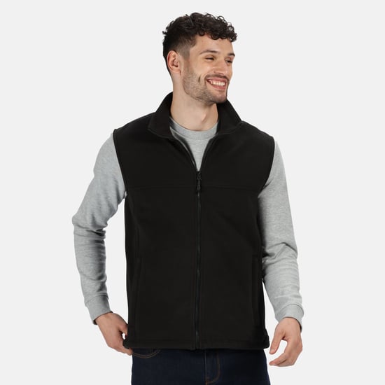 Regatta Unisex Haber II Full-Zip Bodywarmer Fleece Anti-Pill Jacket (250 GSM) (Black)