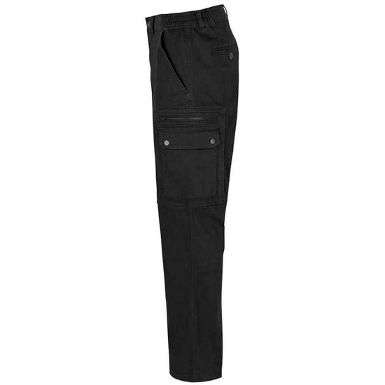 SOLS Mens Docker Stretch Cargo Trousers (Black)