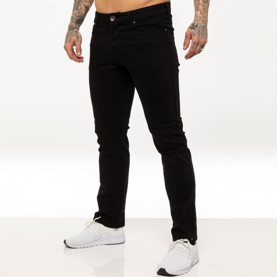 Kruze Herren Straight Leg Stretch Jeans - Image 1