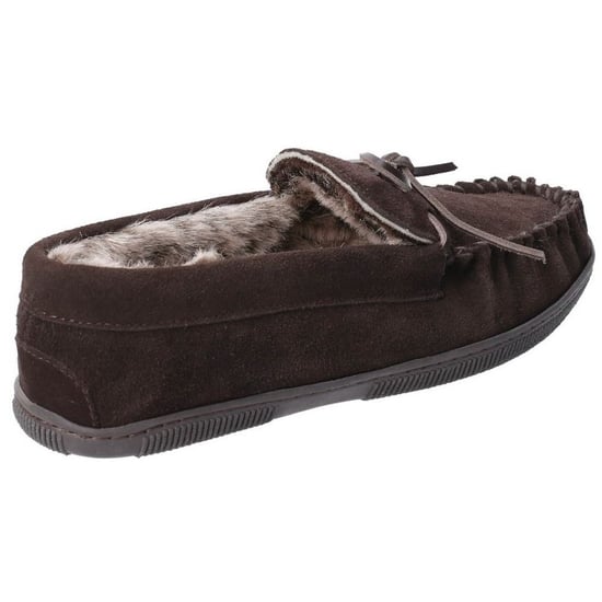 Hush Puppies Herren Ace Slip On Leder Pantoffel (Schokolade) - Image 2