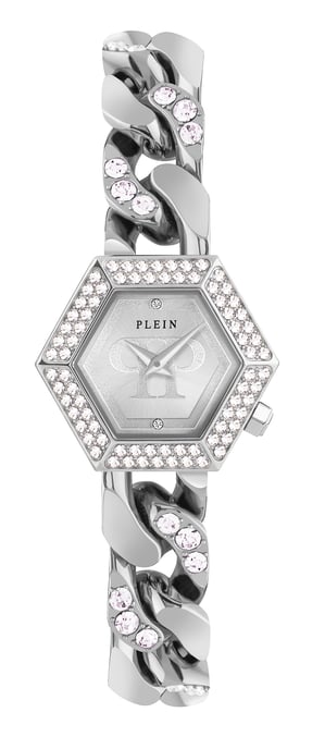 Philipp Plein Die Hexagon Groumette Damen Silberuhr PWWBA0123 - Image 1