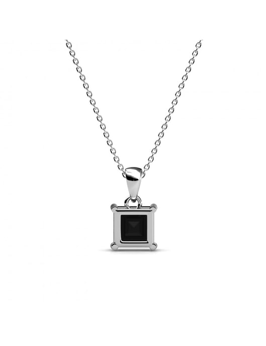 Einfacher quadratischer Anhänger - Silber und Schwarz - Image 5