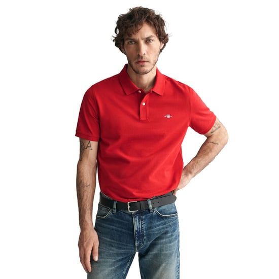 GANT Polo Shirt - REGULAR SHIELD short sleeve button placket embroidery